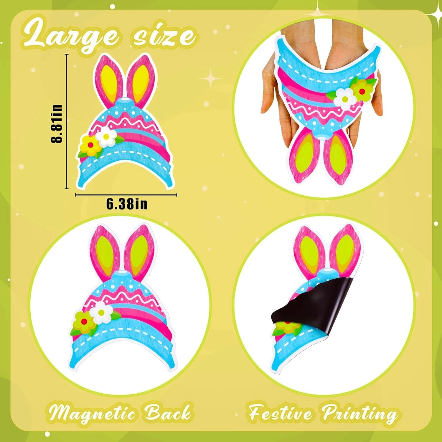 36PCS Easter Magnets Garage Door Decorations - Magnetic Large, Multi-colors