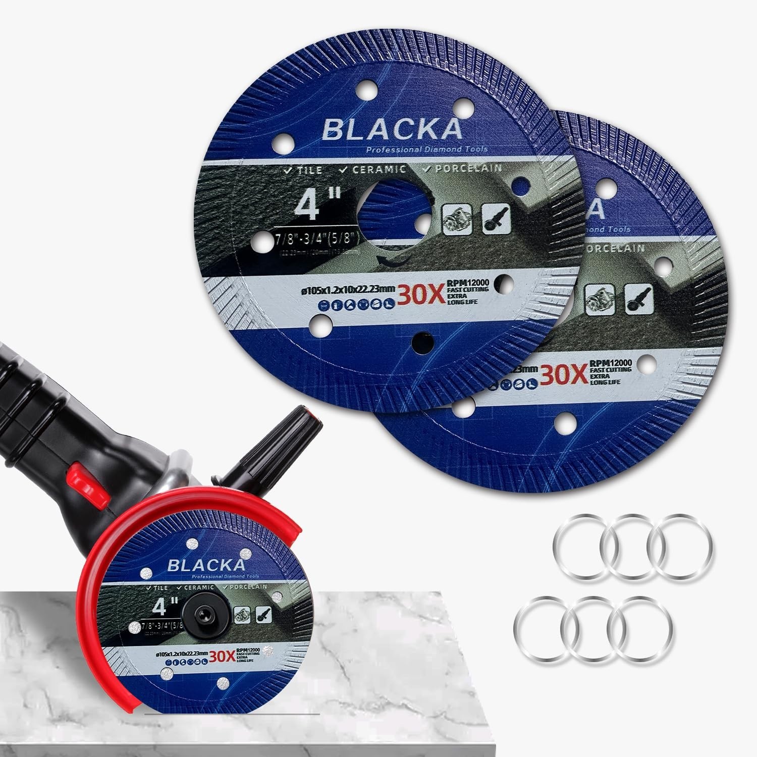 4" Rock Slabs Grinding Disc High Hardness Ceramic Cutting Disc Blade-2 sets
