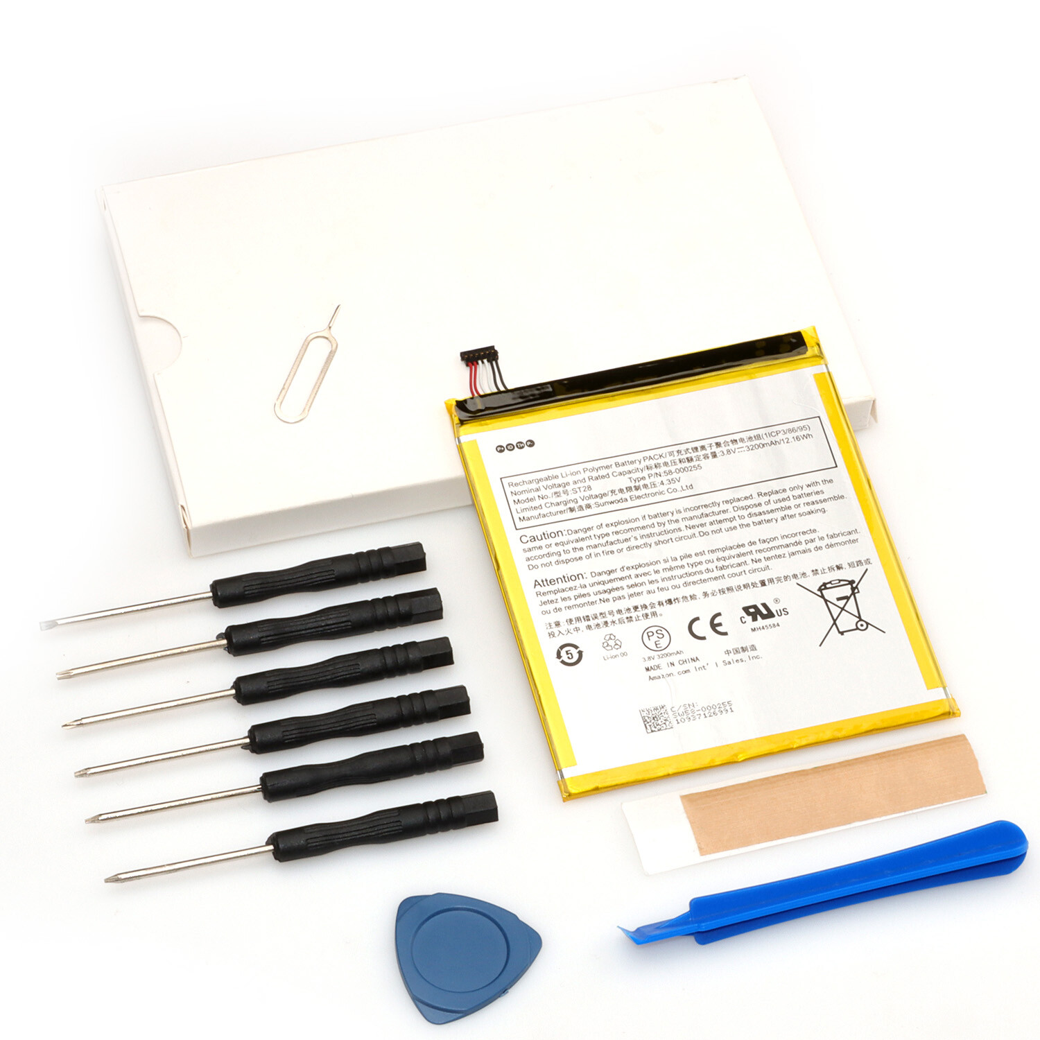 For Amazon Tablet 58-000255 Battery MC-308695 ST28 Replacement Tool USA