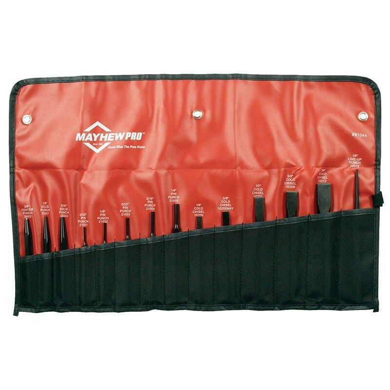 Mayhew Pro 14 Piece Punch and Chisel Set Made in the USA