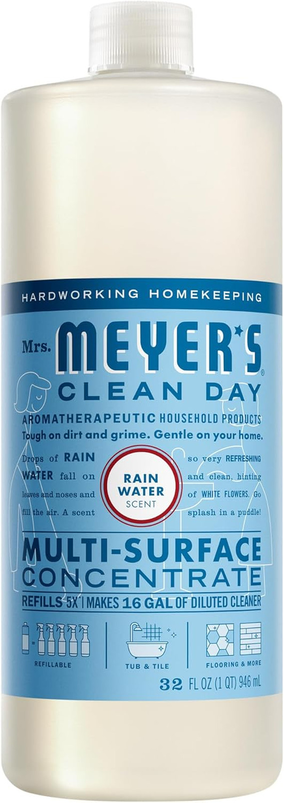 Mrs. MEYER'S CLEAN DAY Multi-Surface Everyday Concentrate, Rain Water Scent, ...