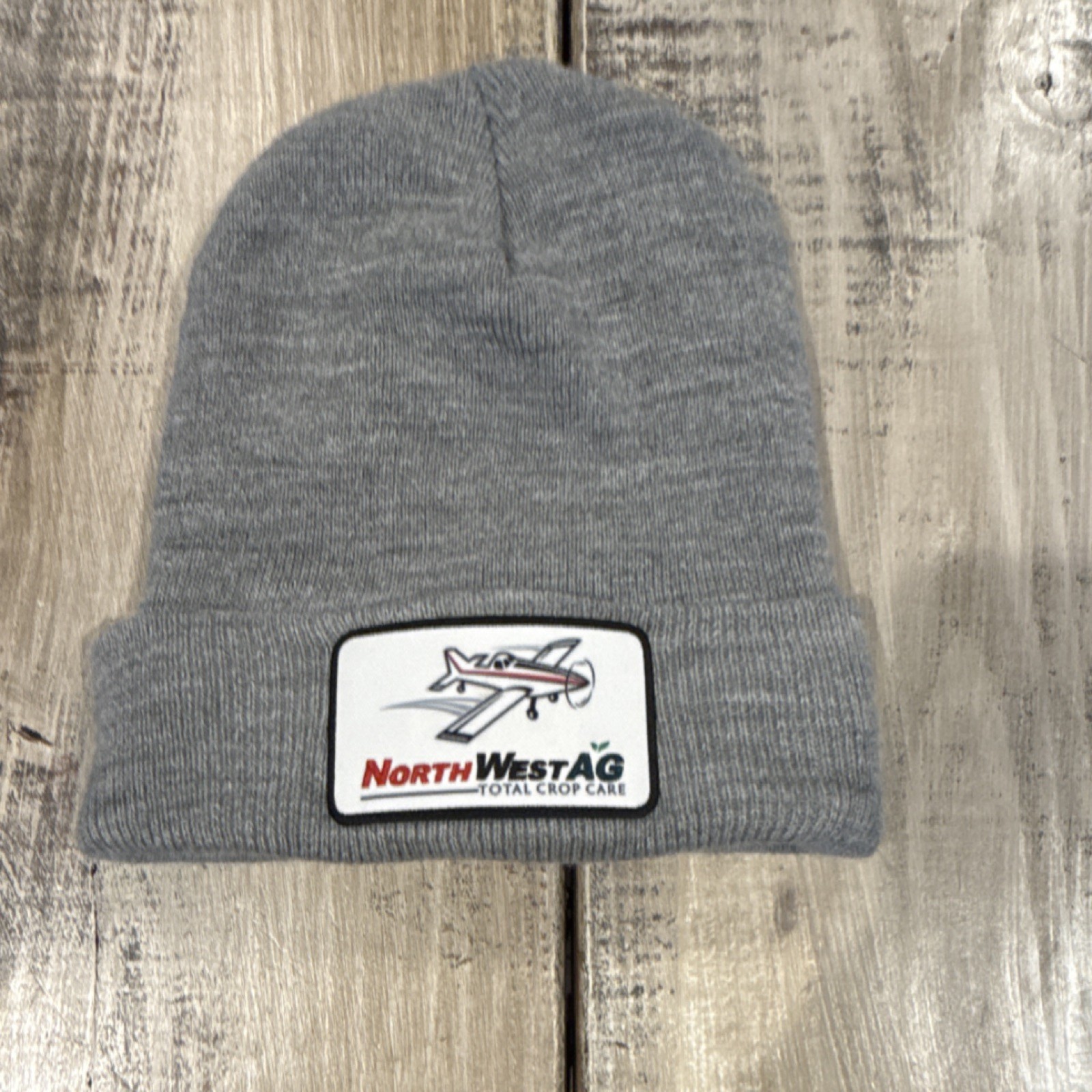 NorthWestAg Gray Knit Acrylic Beanie Hat Winter Unisex Logo Accent