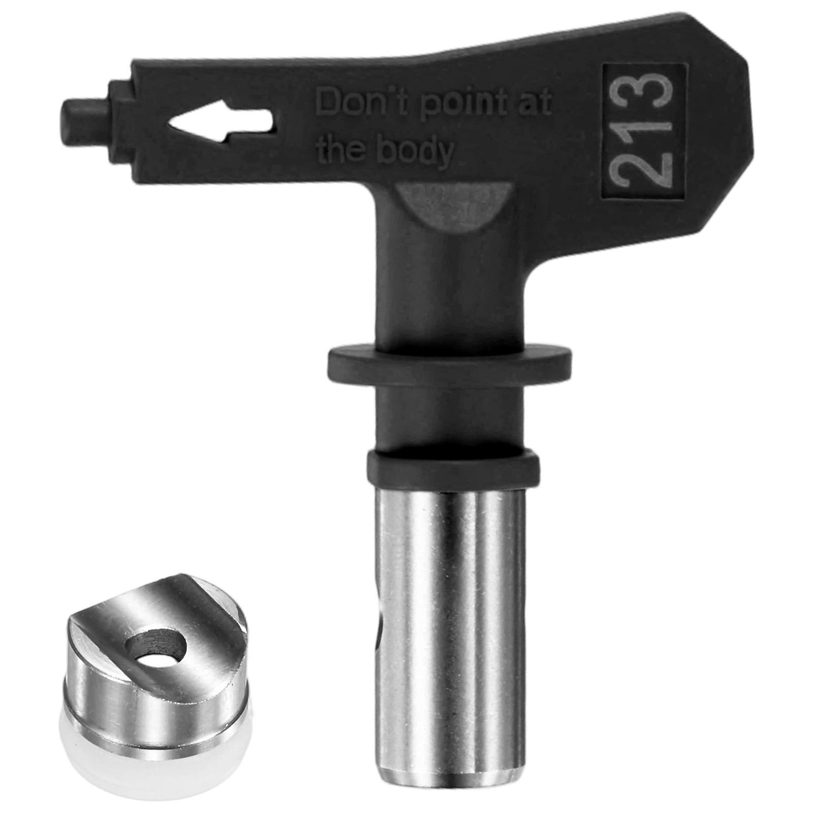 1-Set Paint Sprayer Tips Tungsten Steel with 1 Pad [Black, 213]
