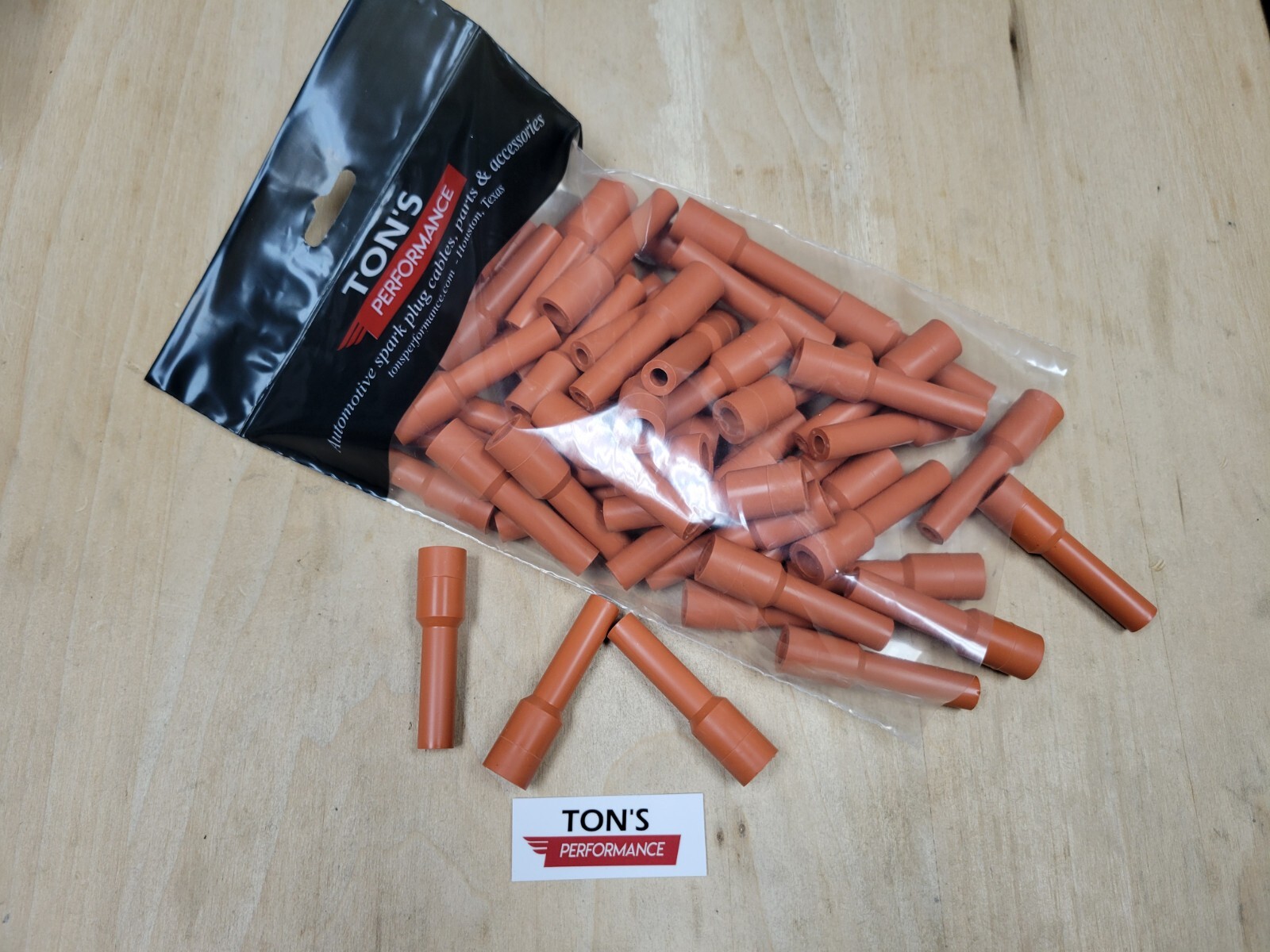 50 pack of Orange silicone Ignition Spark Plug Boot 180 degree straight 7mm USA