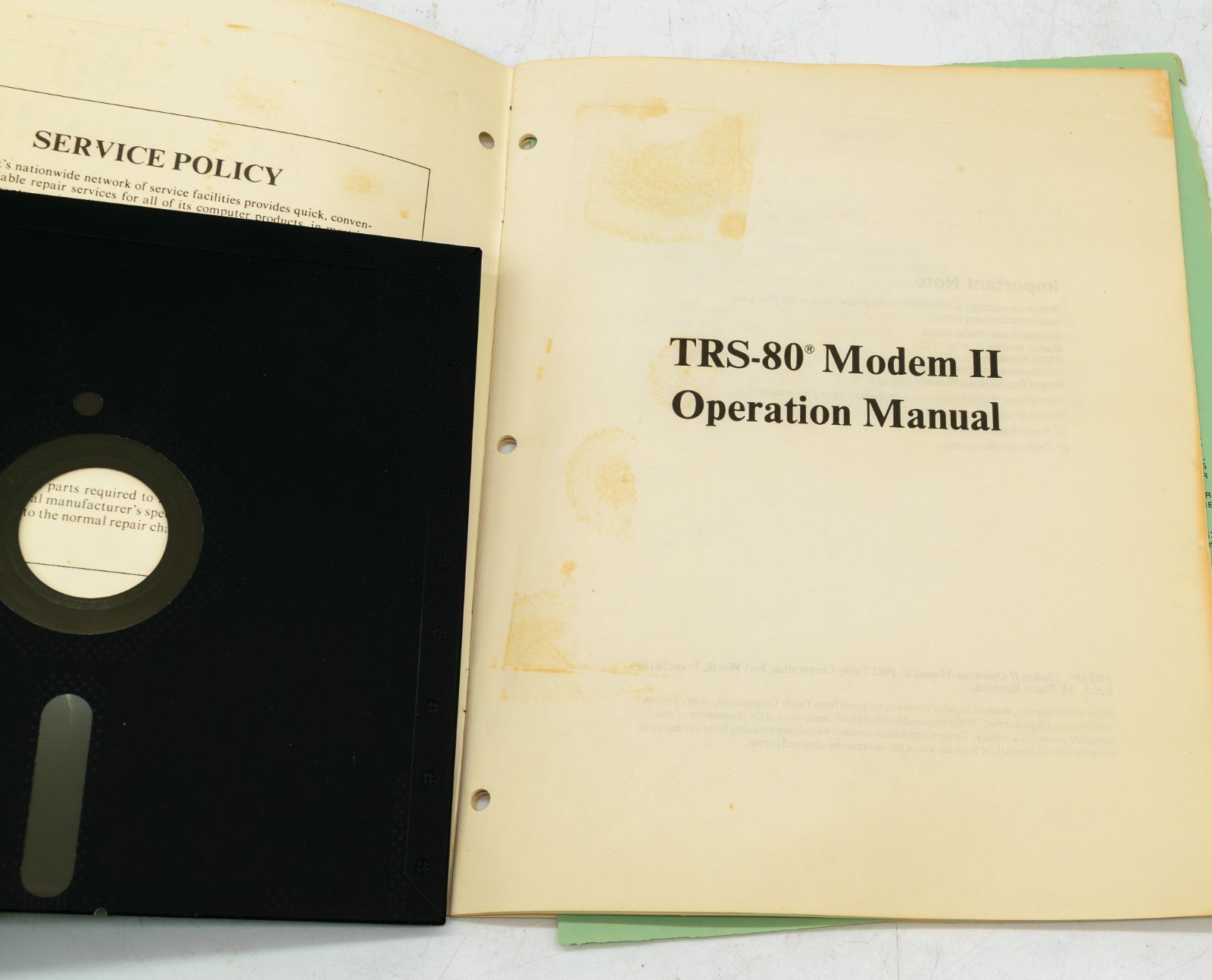 RadioShack TRS-80 Modem II with Original Serial Interface Cable, Owners Manual &
