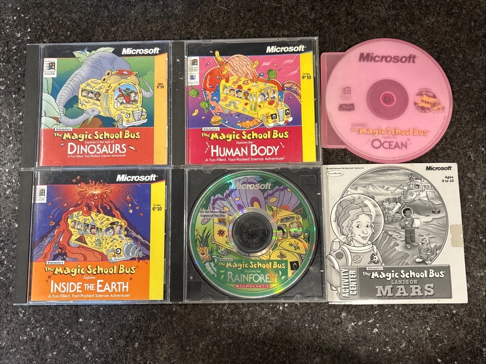 Magic School Bus CD-ROM Collection (6 CDs) Microsoft Fast Free Shipping🔥