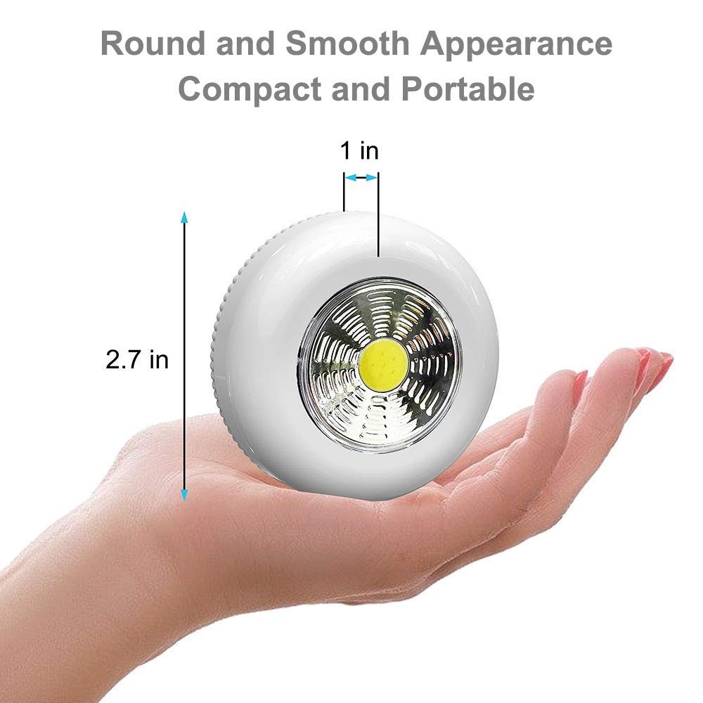 Tap Light 6 Pack Portable LED Puck Touch Night Lights - Battery Small, 6-Pack