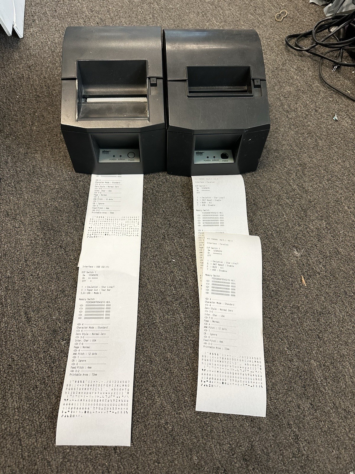 Star TSP600 Point of Sale Thermal Receipt Printer with Power Supply Lot Of 2