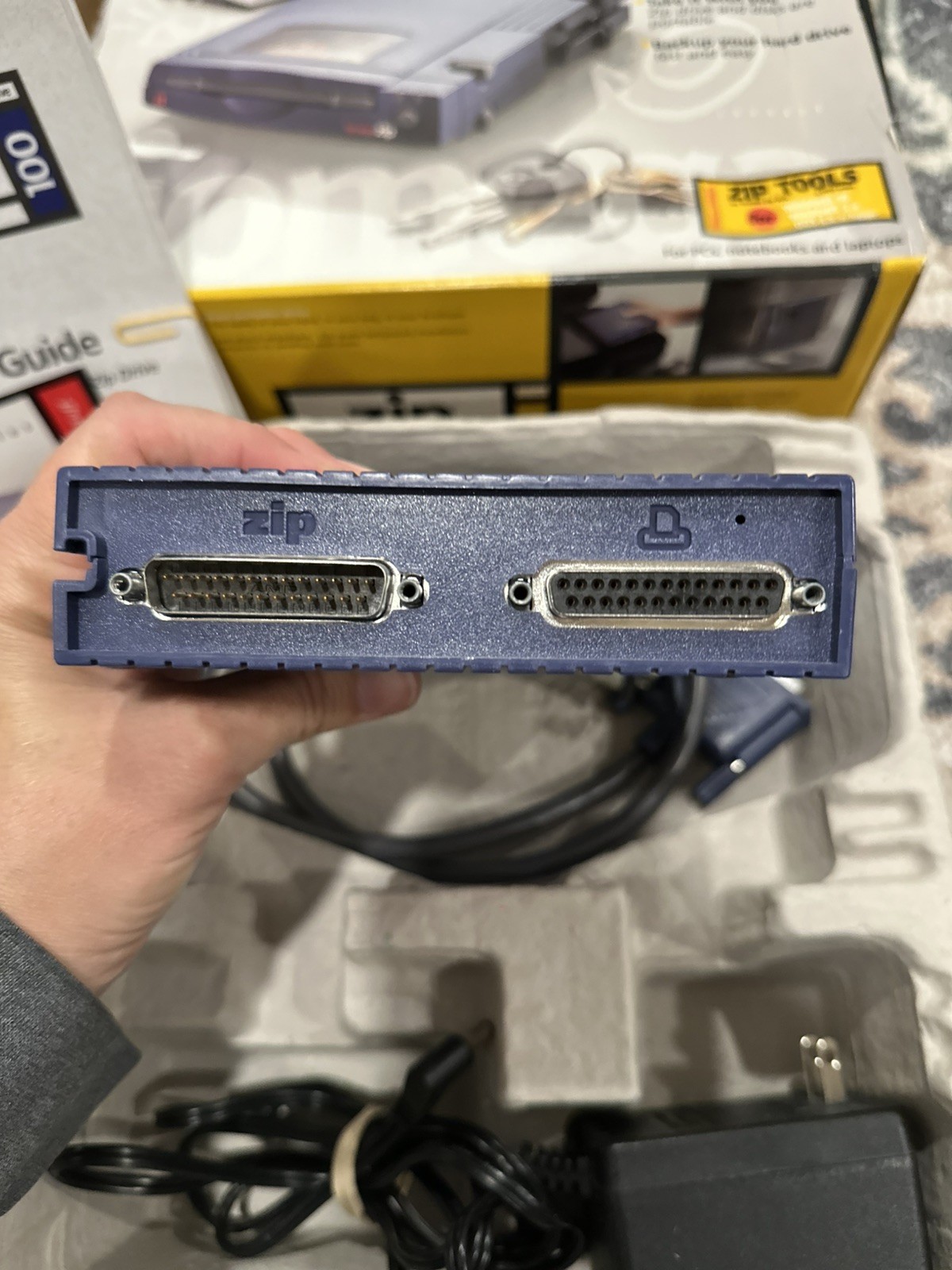 Iomega Zip 100 Parallel Port External Drive W/ Power Supply.
