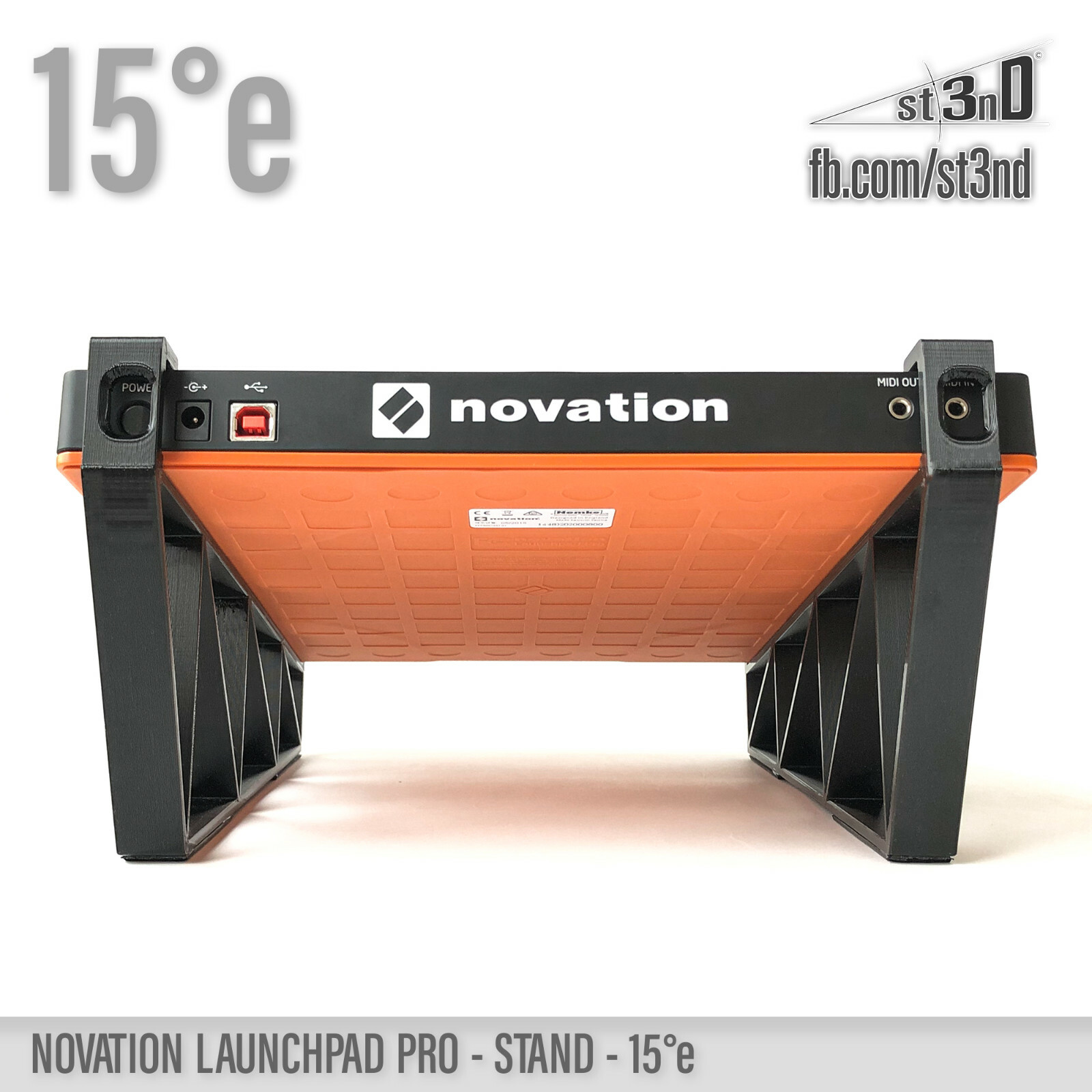 NOVATION LAUNCHPAD PRO - elevated desktop STAND with 15 degrees tilt, 3D printed