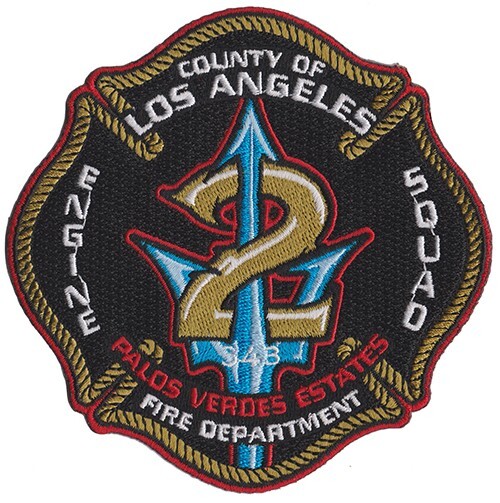 LA County Station 2 Palos Verdes Estates Trident Fire Patch NEW .