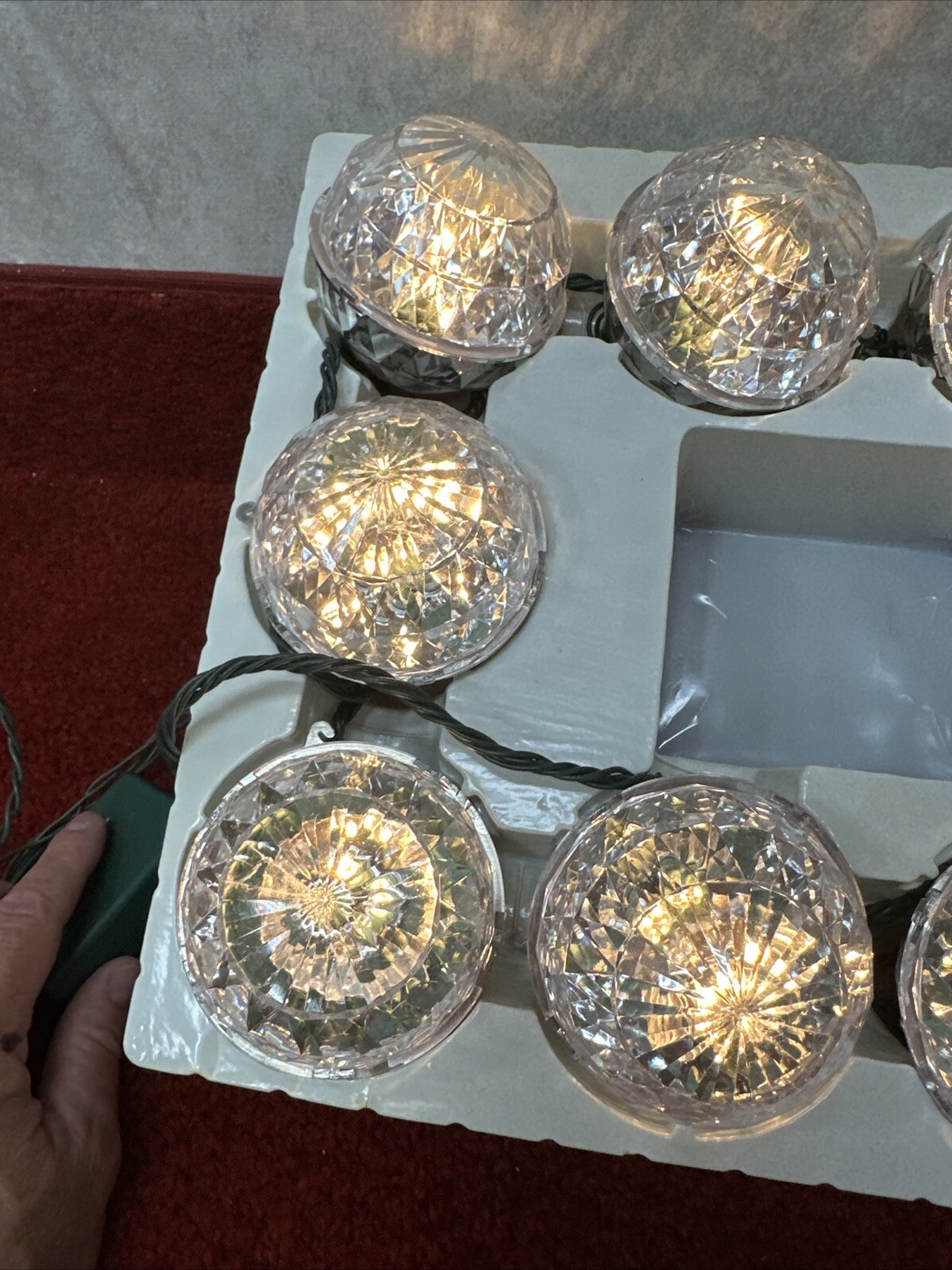Vtg 40 Light 10 Gumball Prismatic Ball globe Light String 8 Function Rare