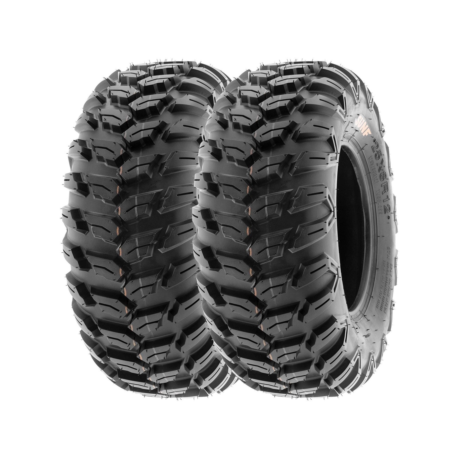 Pair of 2 ATV Tires 26x9R12 - Loose Over Hardpack 6 PR - SunF A043