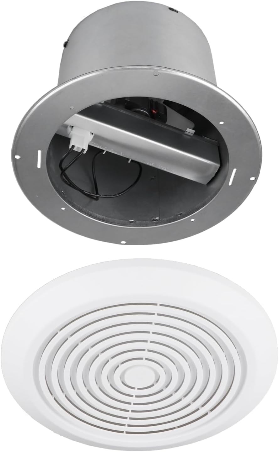 V2262-50 7 Inch Bathroom Exhaust Fan, 50 CFM, 1.0 Sones, 7" Ceiling Exhaust Fan,
