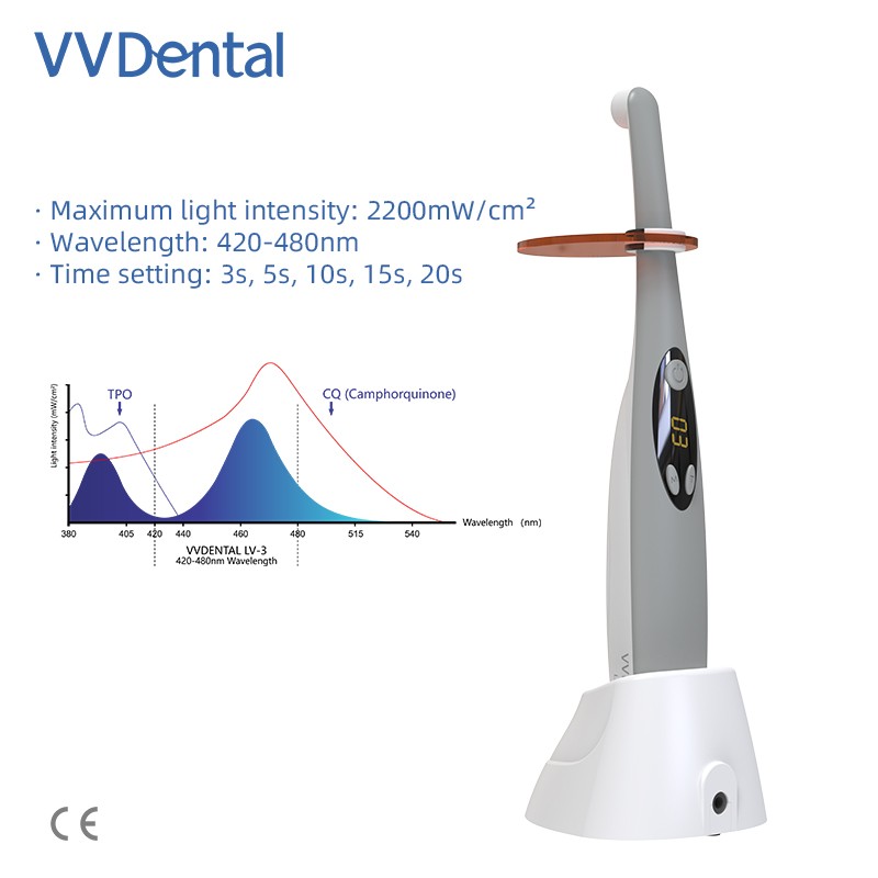 VVDental LED Curing Light 1S Resin Cure Lamp Wireless Charge Base 2200mW/c㎡ Lamp