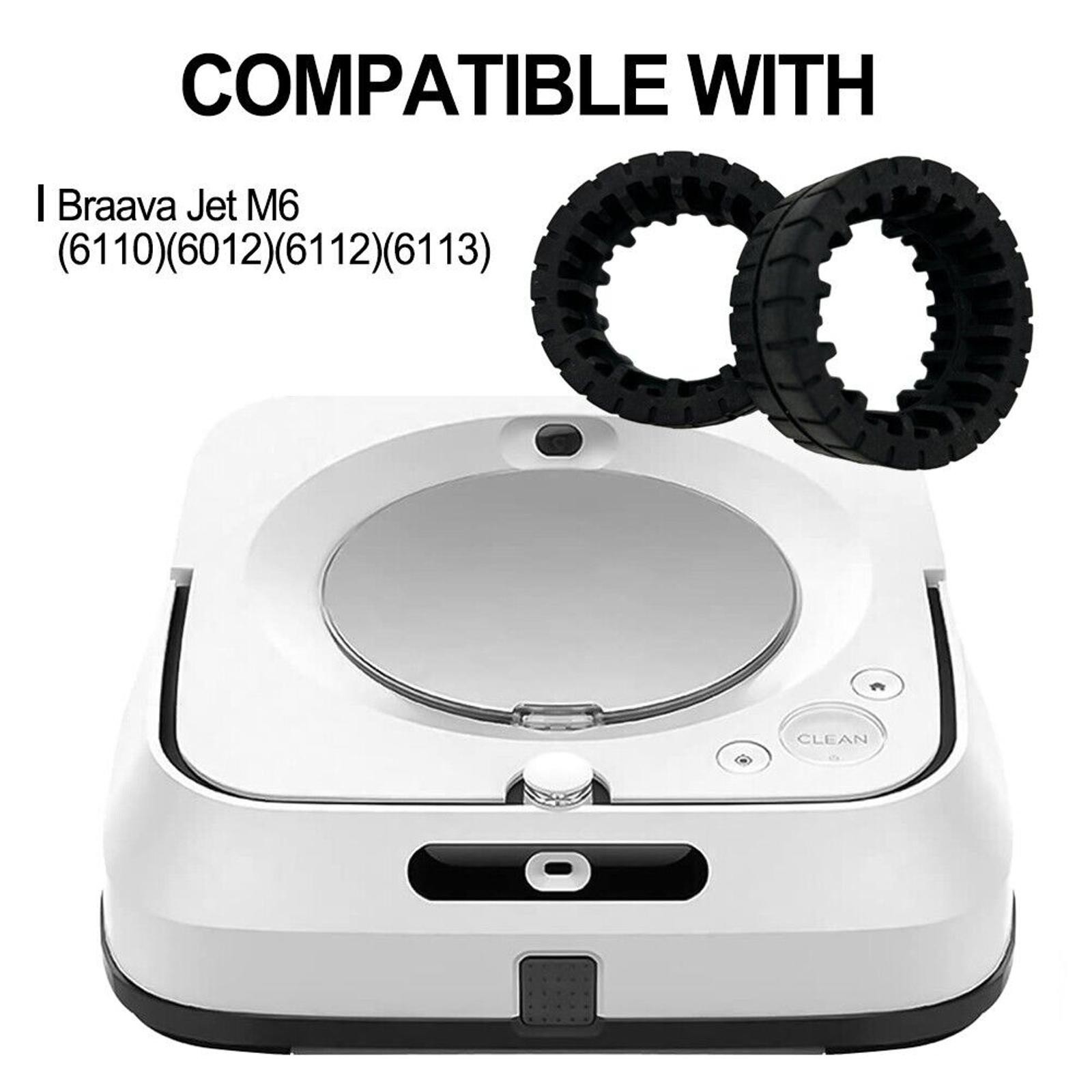 2PCS Replacement Rubber Wheel Tires Cover Parts For iRobot Braava Jet M6 k