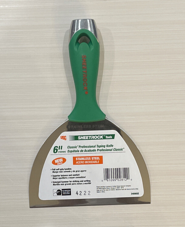 USG Classic Professional Sheetrock Taping Knife 6" Stainless Steel