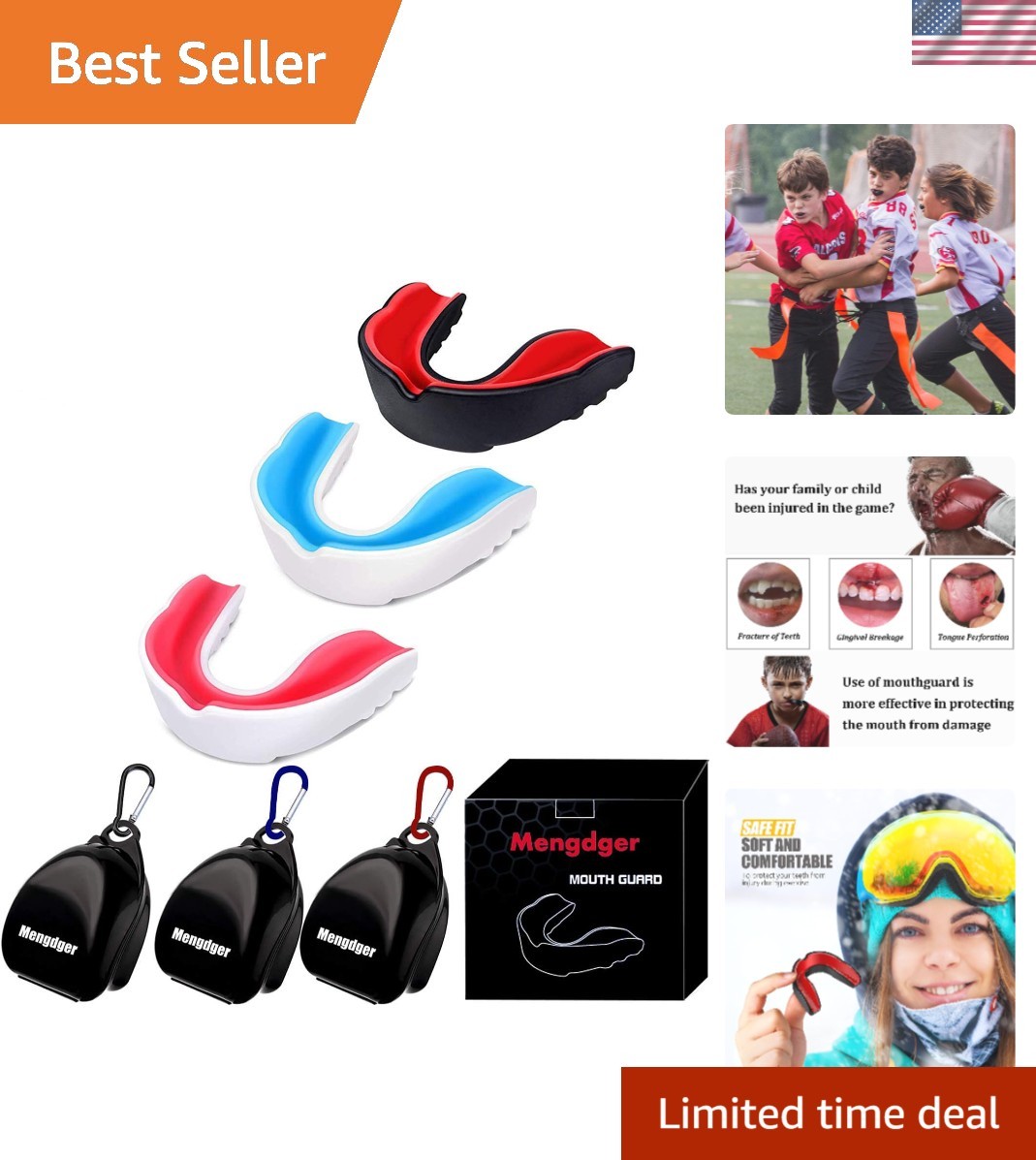 Colorful Youth Mouth Guards for Football, MMA, Boxing – Perfect Fit for Ages 4-8