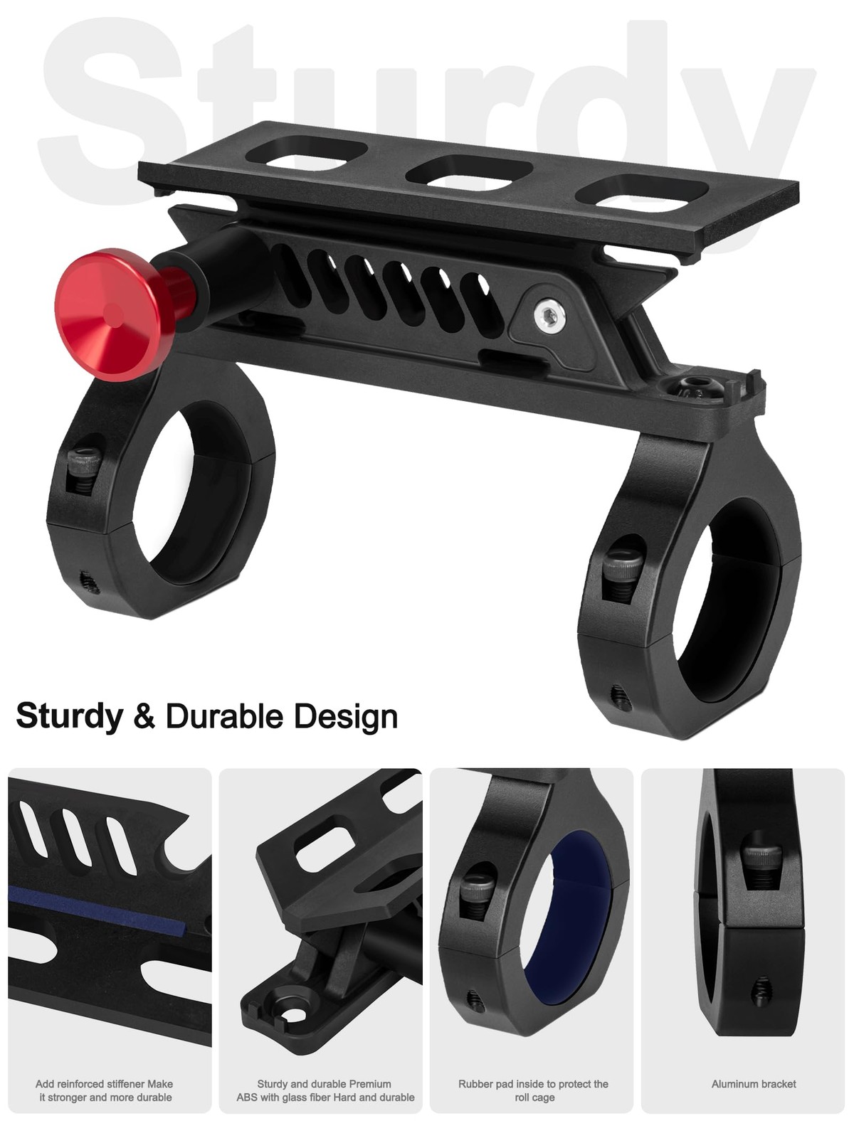 Quick Release UTV Fire Extinguisher Mount Kits, Adjustable Roll 1PC, Black