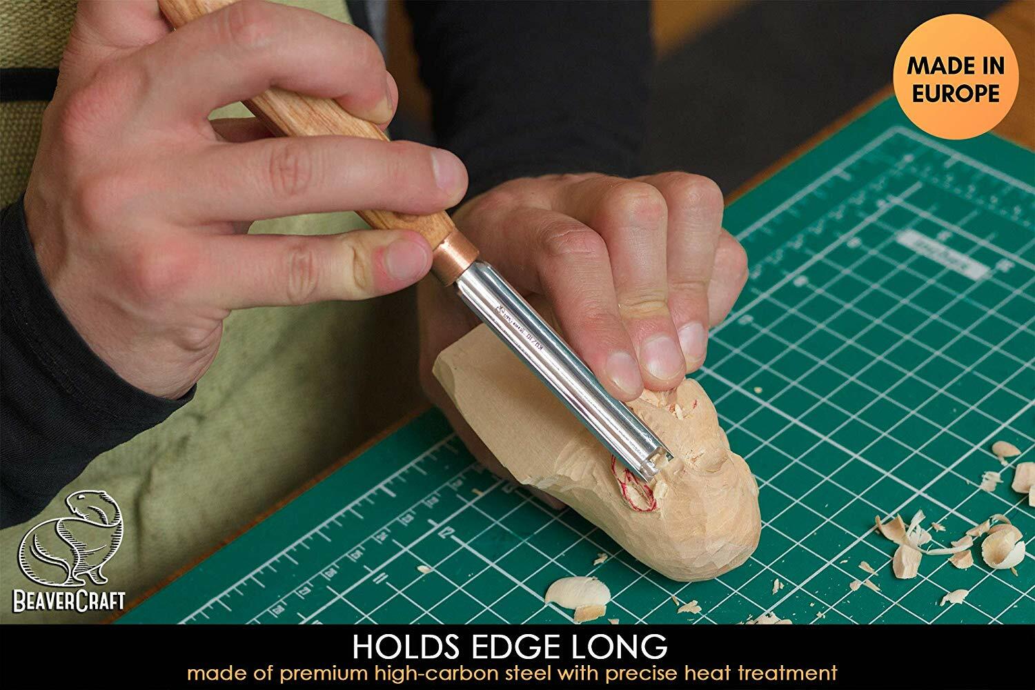 Woodcarving Tools Compact Straight Rounded Chisel Spoon Carving Tool BeaverCraft