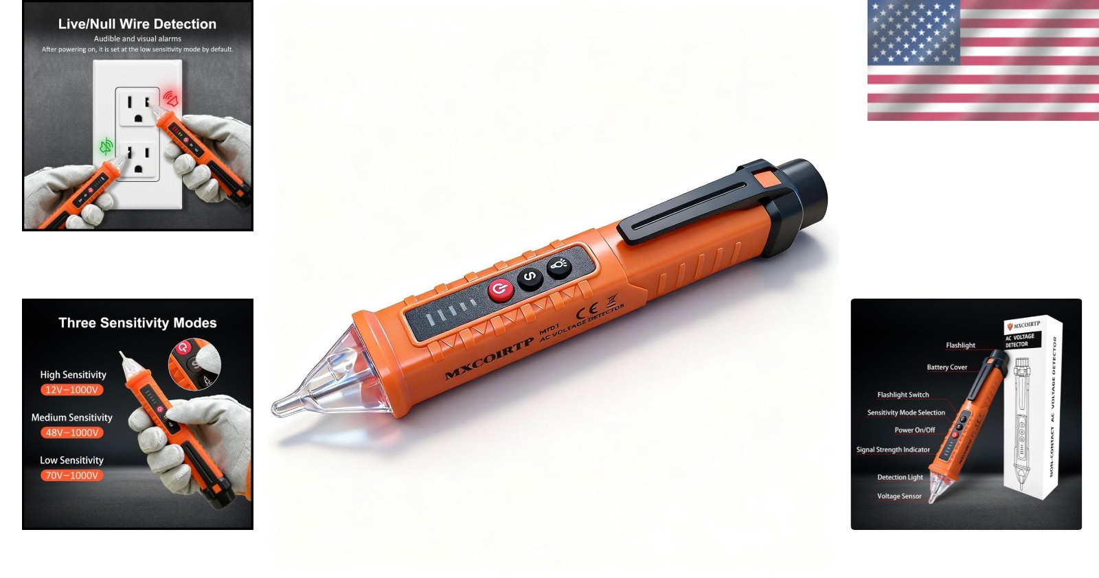 Smart Voltage Tester: 3-Range Non-Contact Detector with Compact Design & Alarm