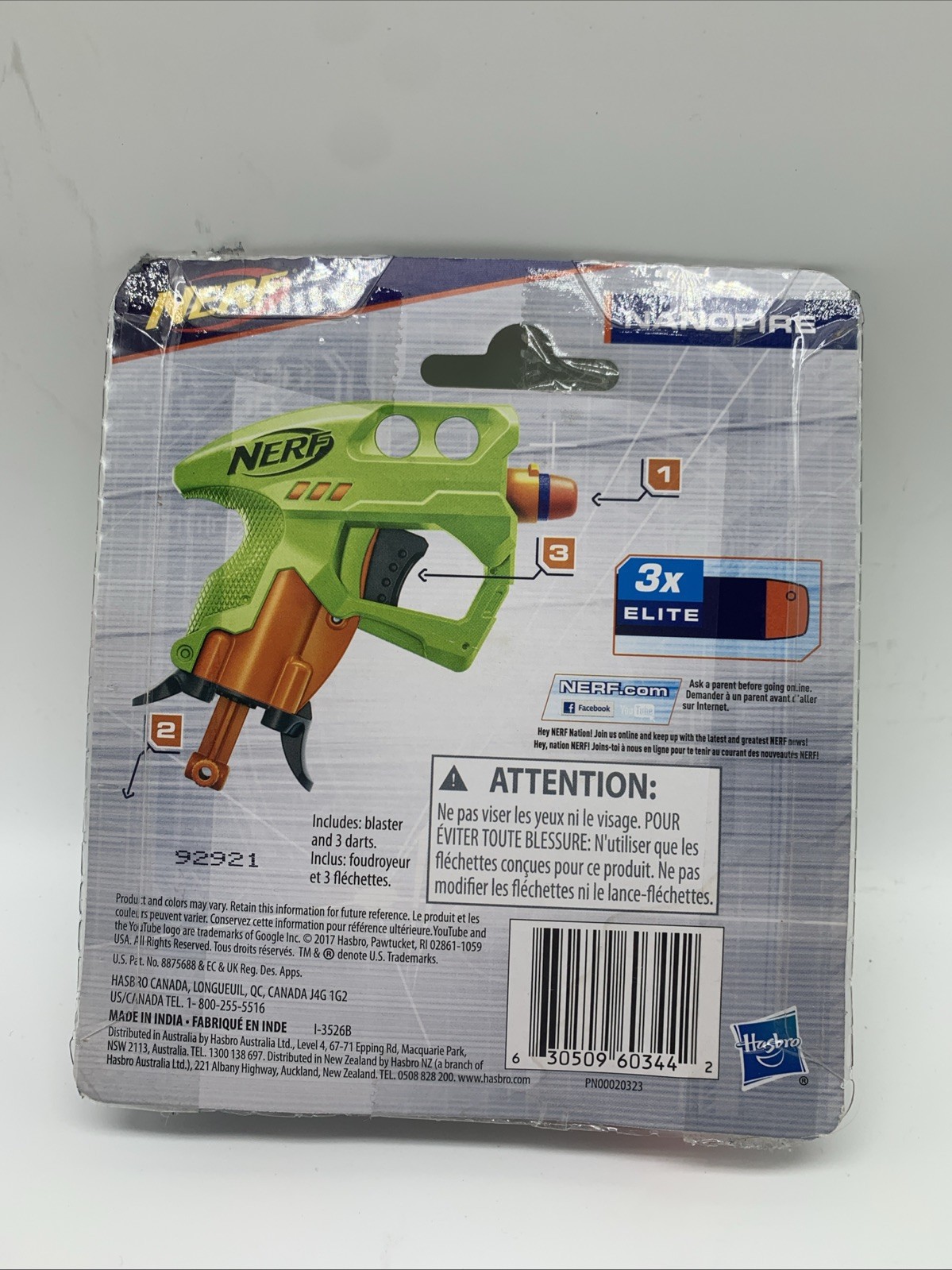 NERF GREEN NANOFIRE NEW HASBRO 2017