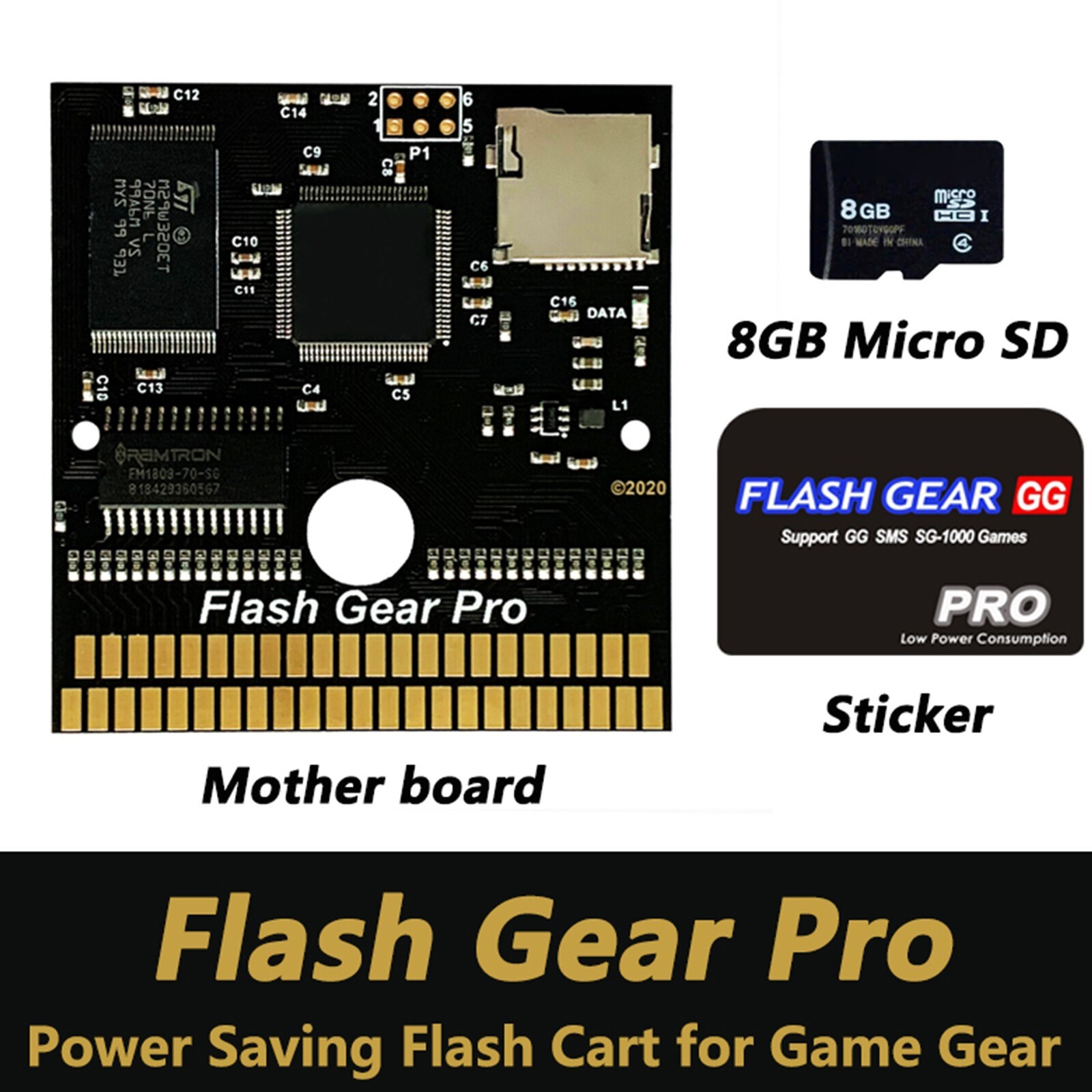 For Flash Gear Pro GG professional Low Power Flash Card Game Cartridge PCB Board