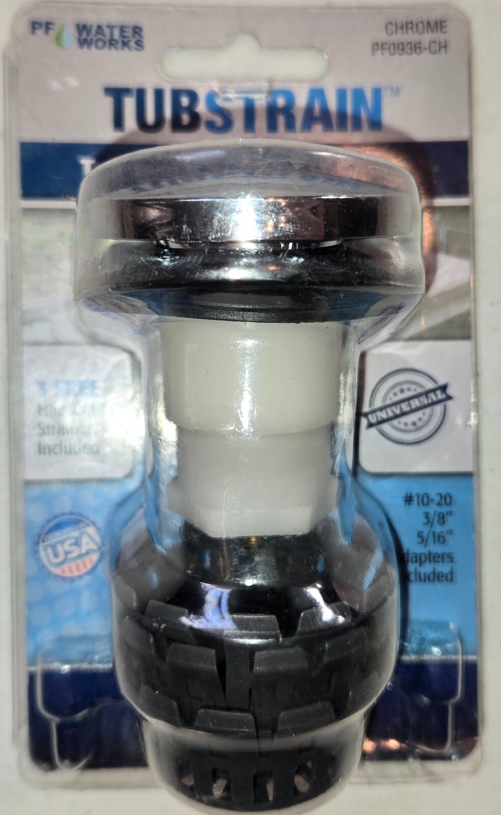 PF Waterworks Fits 3/8" and 5/16" TUBSTRAIN Toe Touch Drain Stopper -Replacement