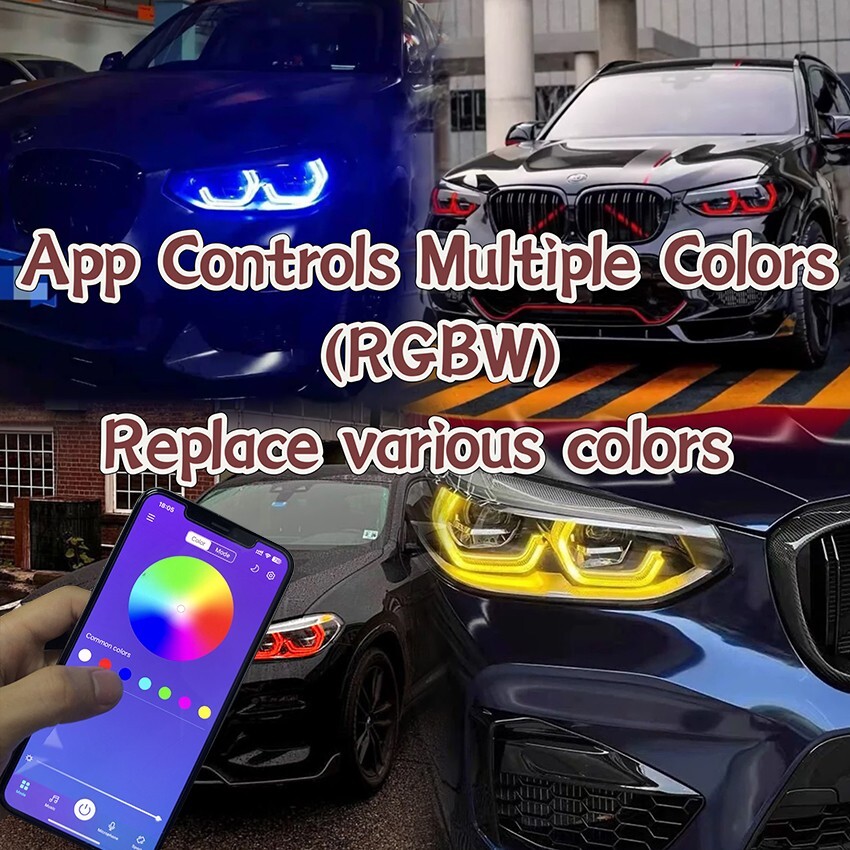 RGB Yellow Angel Eyes DRL LED Modules  For 2018+ BMW X3 X4 M G01 G02 Headlight
