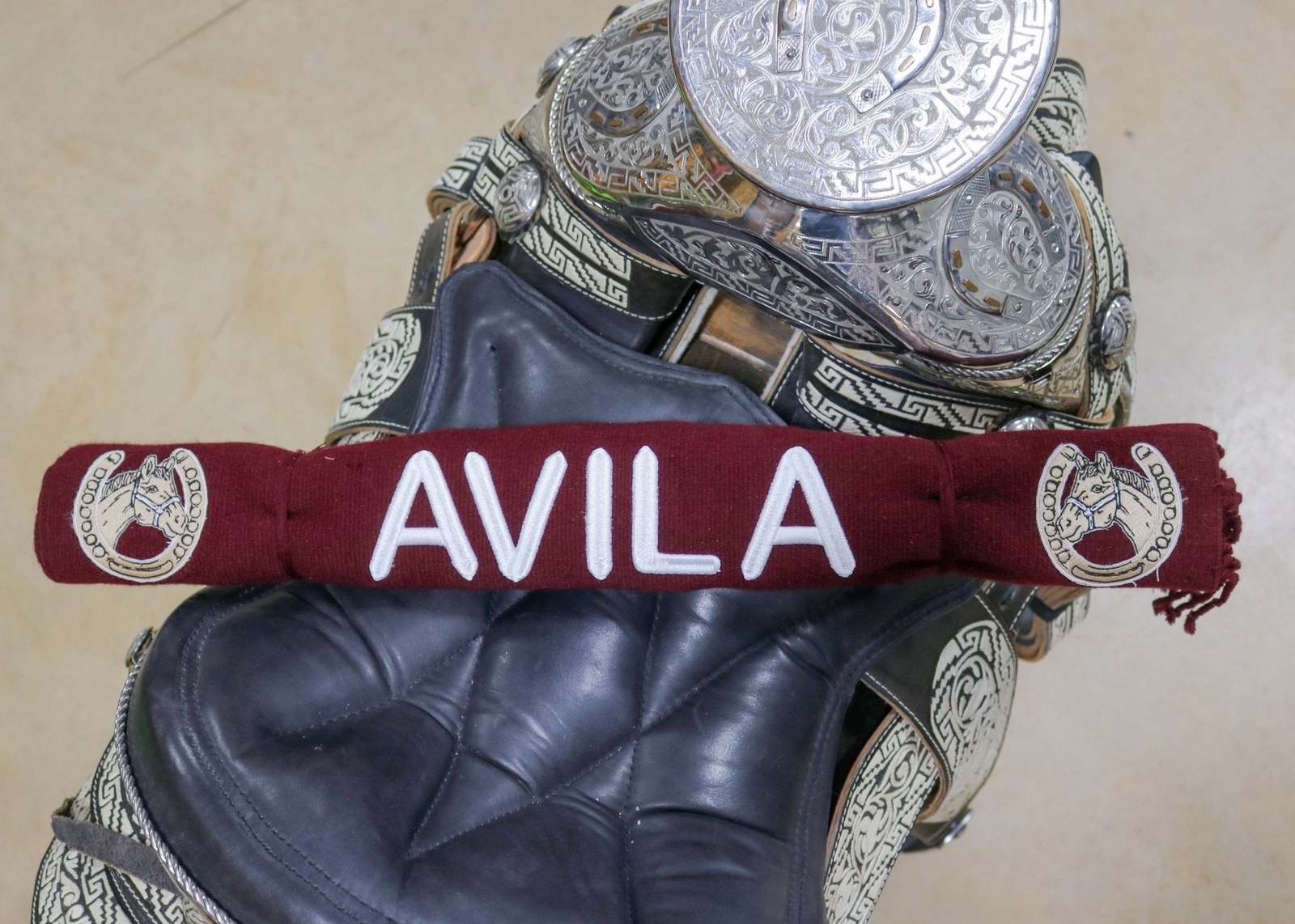 Avila Maroon Vino Sarape Charro Saddle