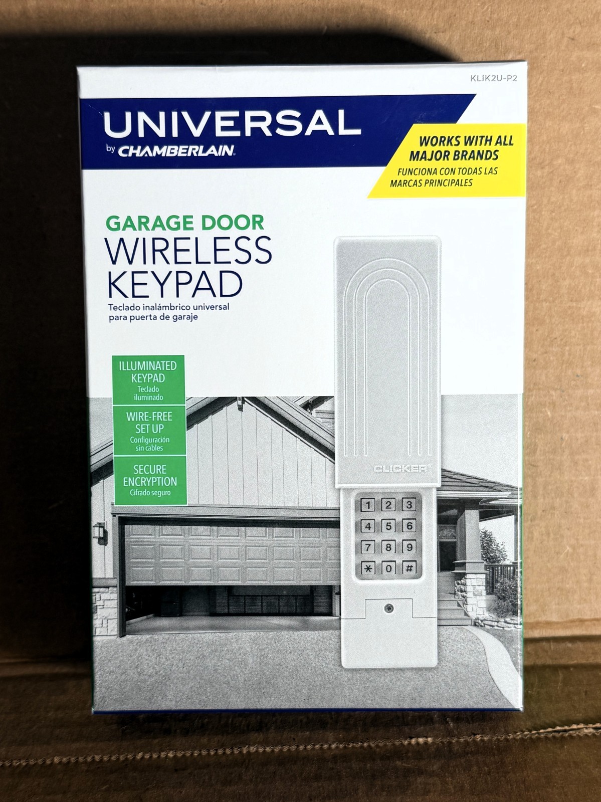 Chamberlain KLIK2U-P2 Clicker Universal Wireless Garage Door Keypad Entry Reset