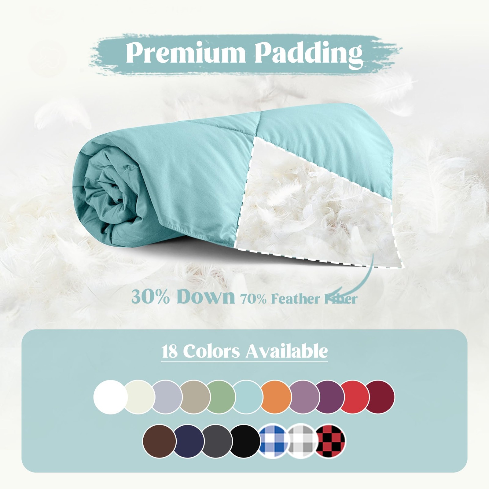 puredown® Soft Feather Down Throw Blanket Lightweight Packable Couch Throw fo...
