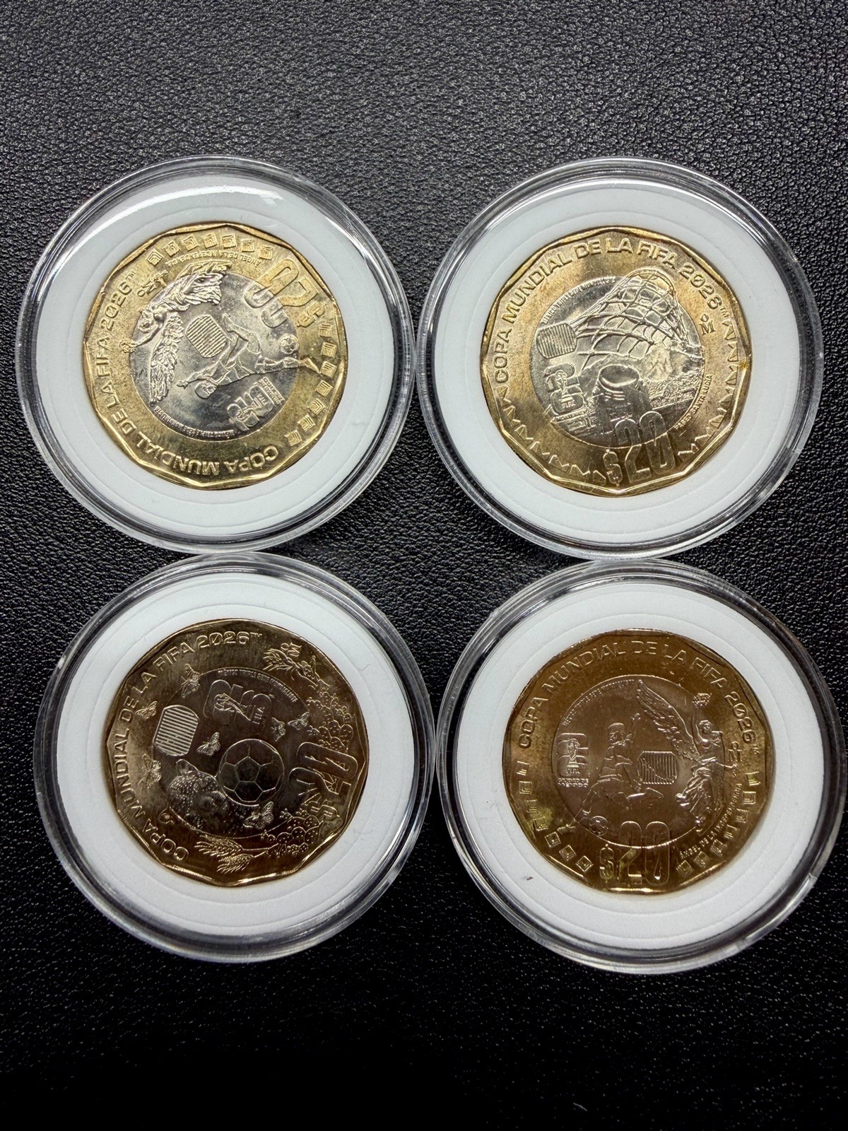 2026 FIFA World Cup Mexico 4 Coin Set Official Commemorative w/ Capsules