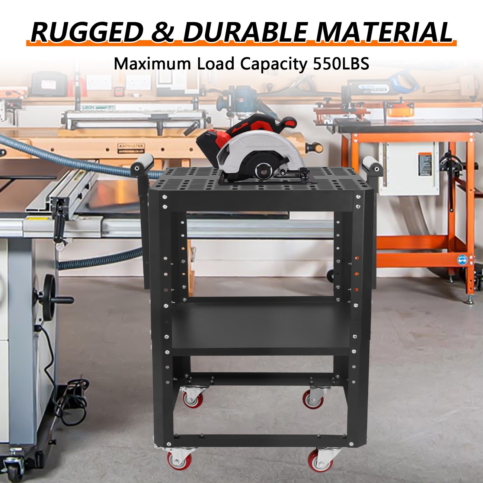 Planer Stand with Wheels,Height Adjustable Miter Saw Tool Stand With Rollers