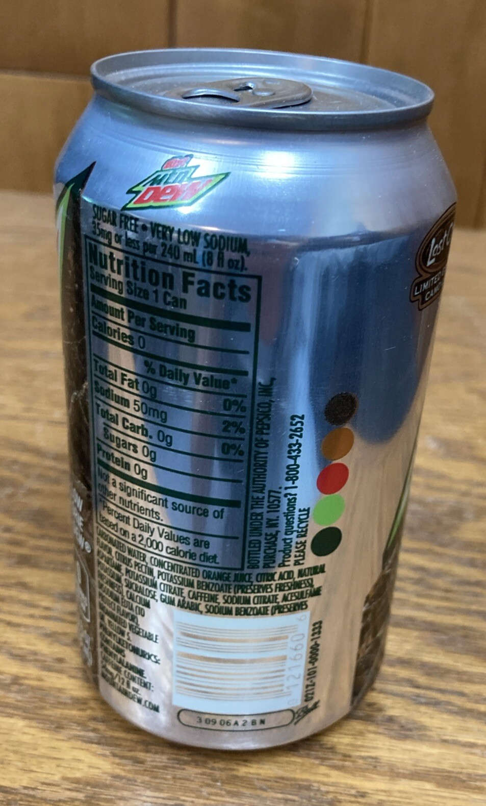 2x Mountain Dew Diet Lost Camo Promo 12oz Empty Bottom Drained Cans 2014