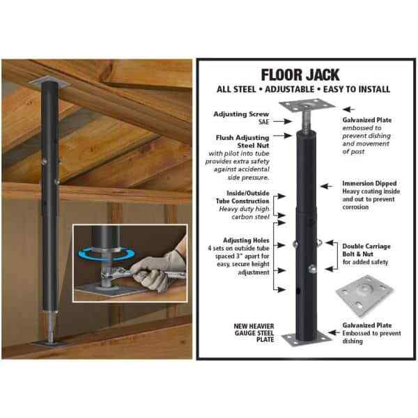 Jack Post 15 In. House Leveling Lift Floor Beam Column Support Adjusts Easily