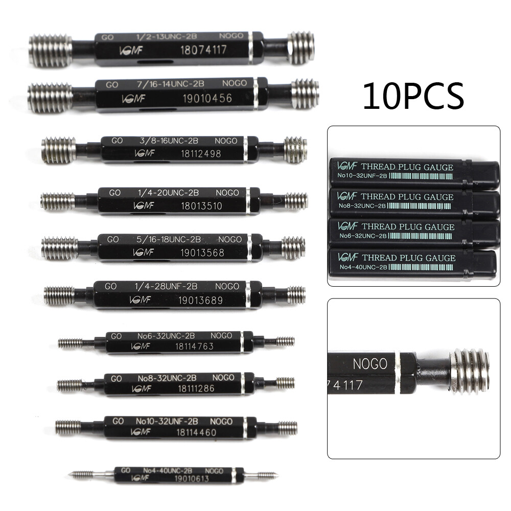 10 Pcs American Thread Plug Gage Gauge Set Double End Go And No Go H28 SKD11