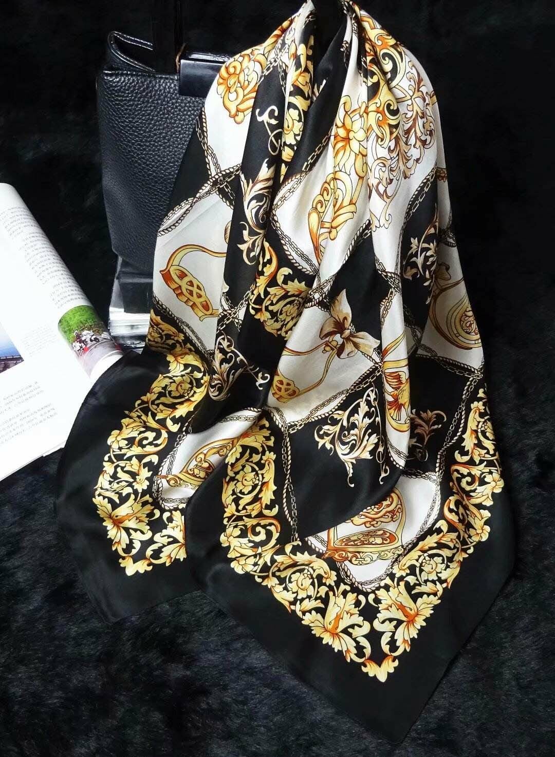 Elegant Womens Large Long Scarf 100% Mulberry Silk Scarves Wraps Shawl 35"x35"