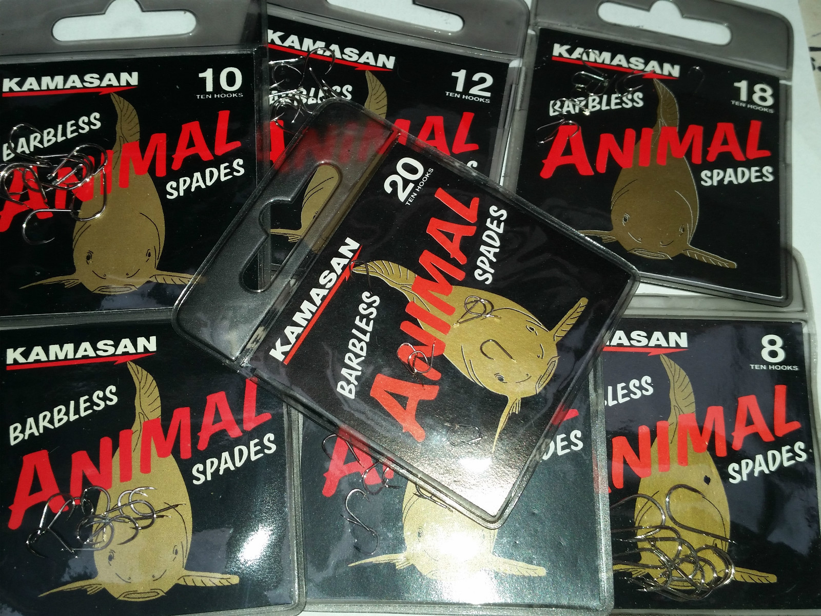 ANIMAL Barbless Spade Hooks 2 packs x YOUR Size ASK 8-20 fishing hook 20 Kamasan