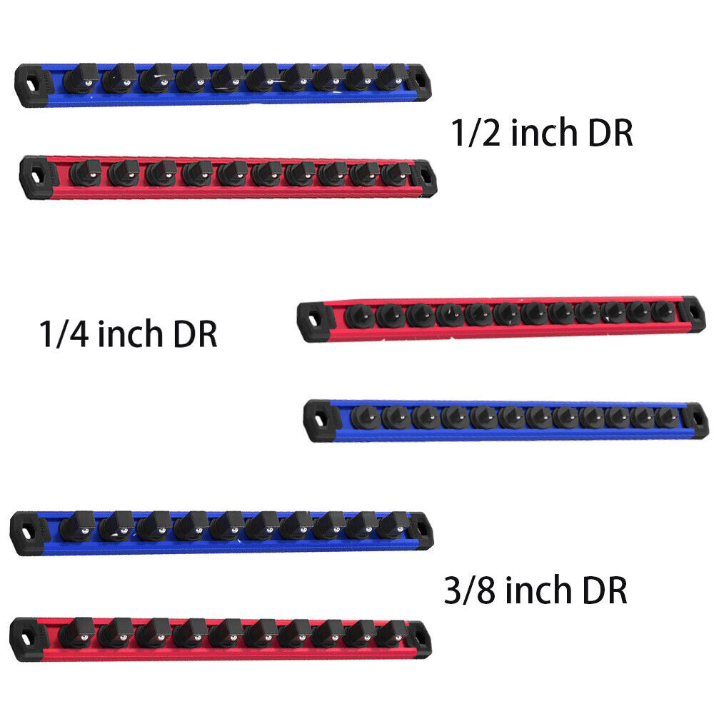 WORKPRO Magnetic Socket Organizer 1/2" /1/4" /3/8" Dr Socket Holder Socket Rails