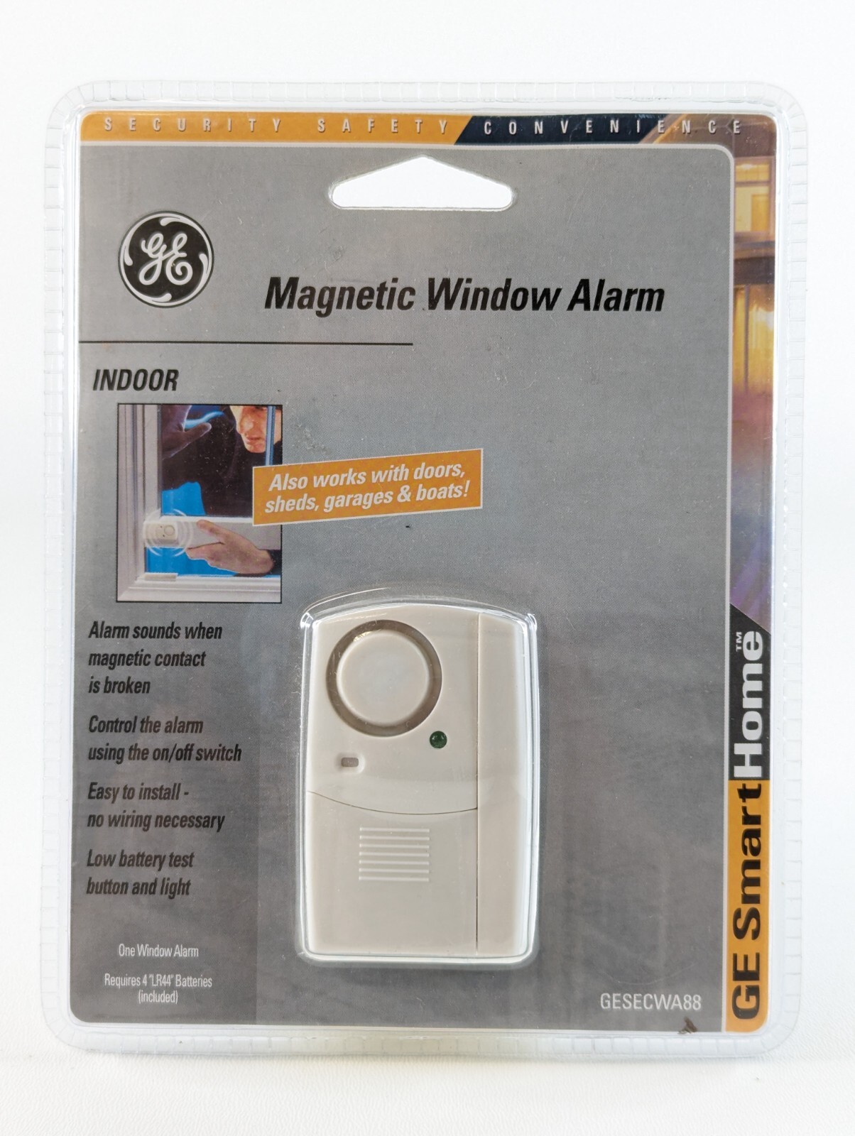 GE Magnetic Indoor Window Alarm Security Sensor Easy Install NEW