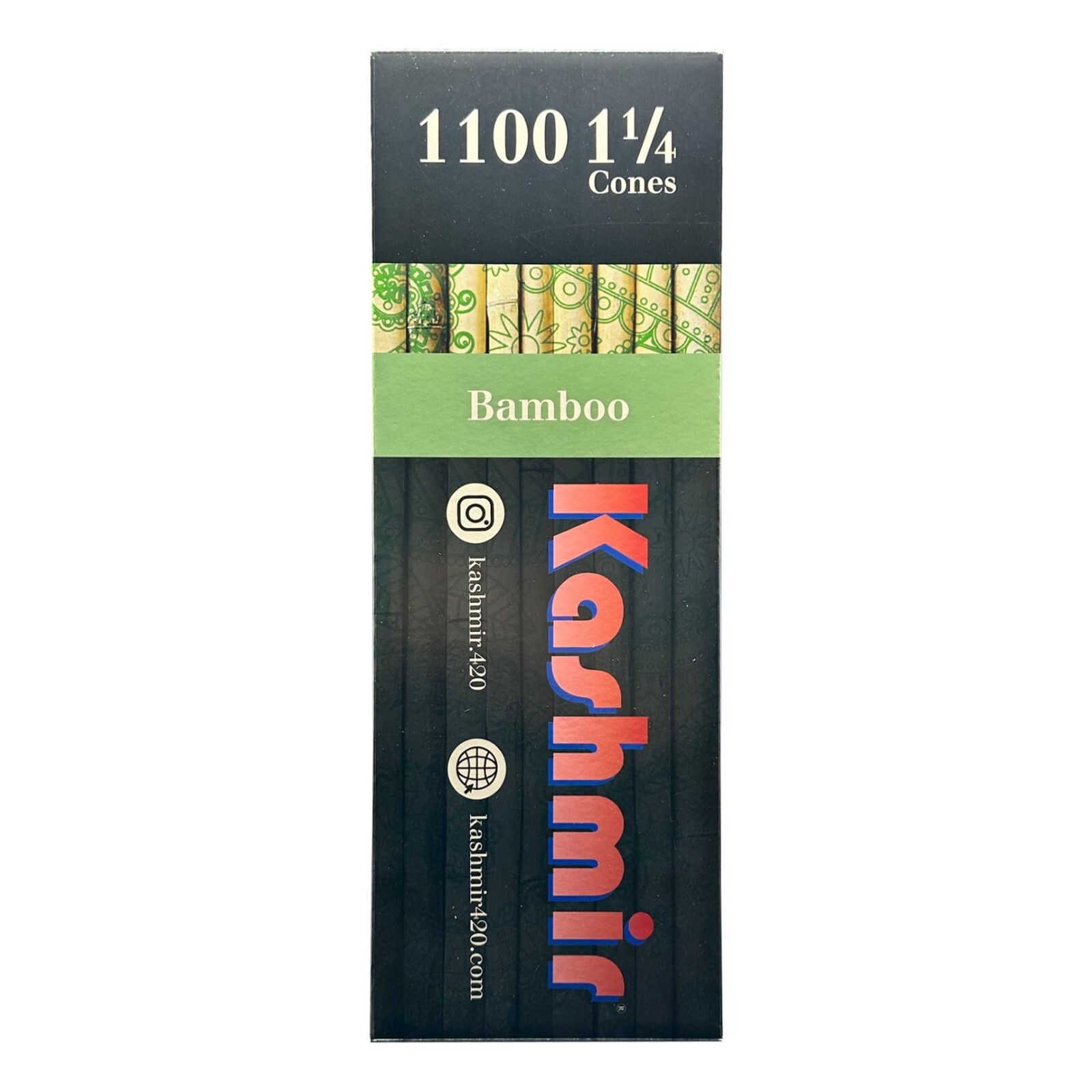 Kashmir Pre Rolled Cones 1-1/4 Bamboo Slow Burning Rolling Paper Cones 1100 Ct
