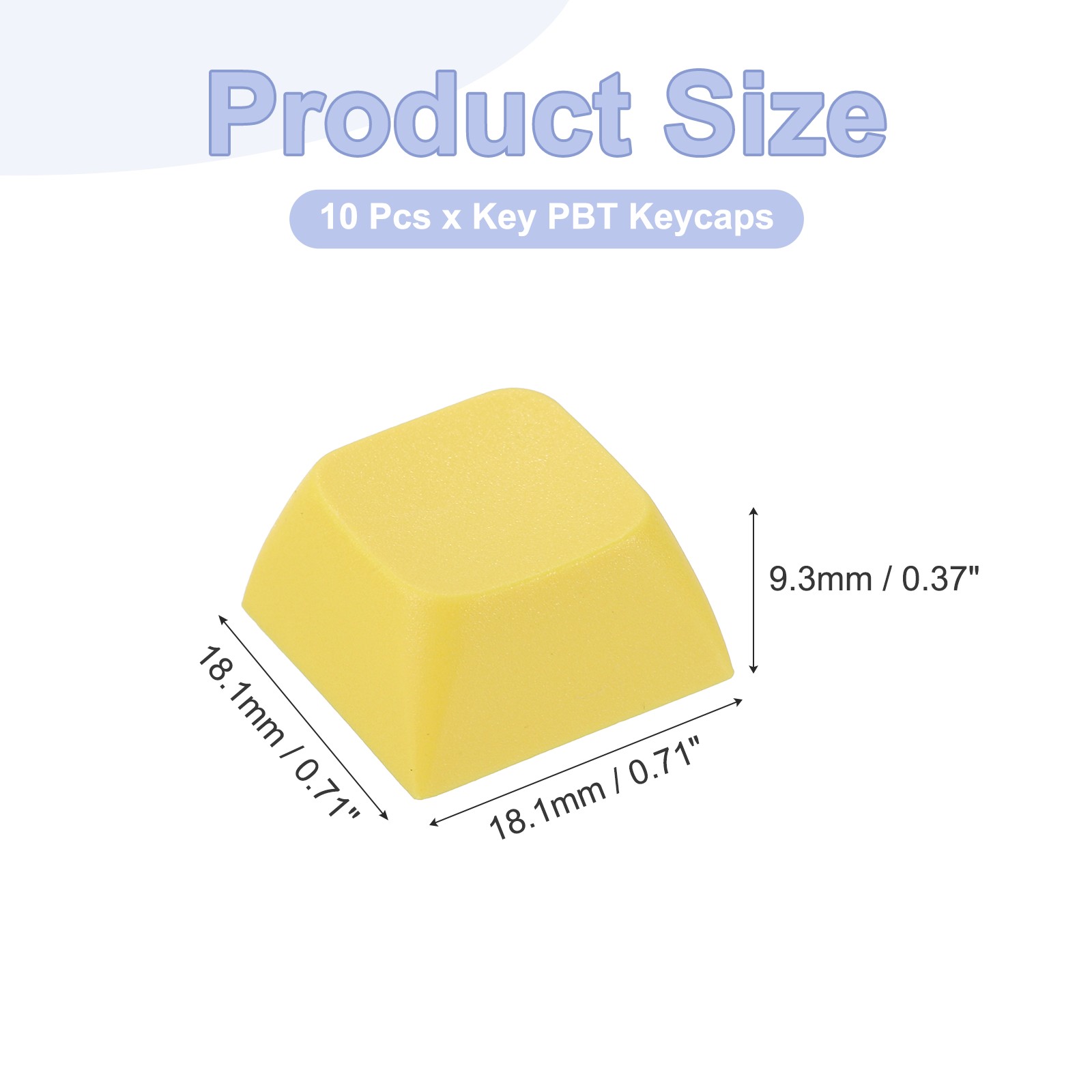 10Pcs XDA Profile Keycap Set PBT Mechanical Numeric Keypads, Yellow