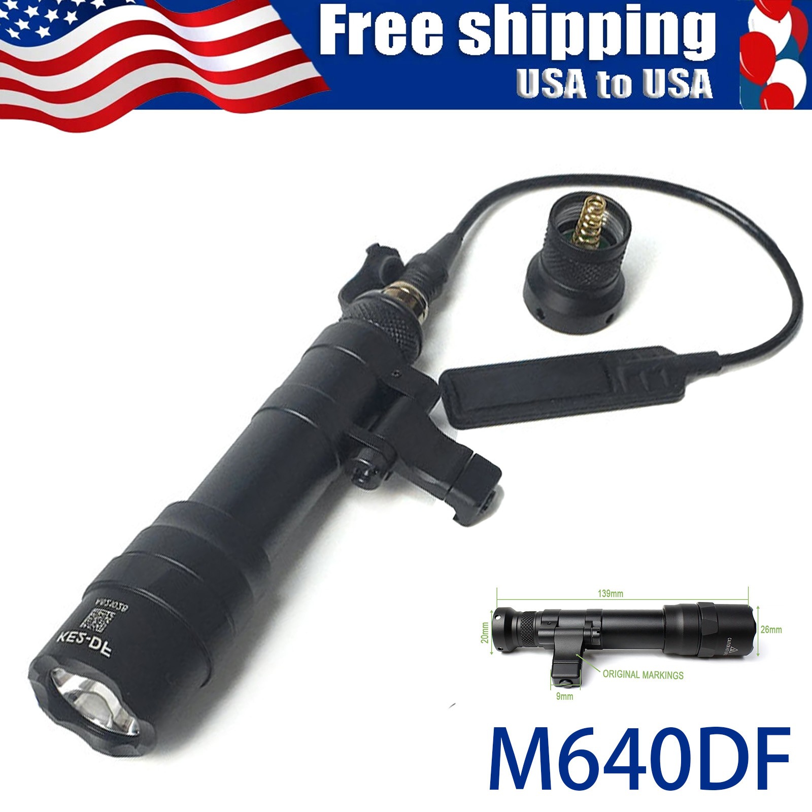 Dual Fuel Flashlight M640DF LED Light 1200 Lumens W/ Offset side Mount Hunting