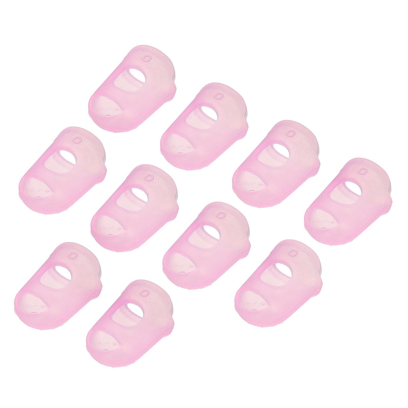 10Pcs Fingertip Protector Silicone Fingertip Covers(Pink, 23mm/0.9-inch)