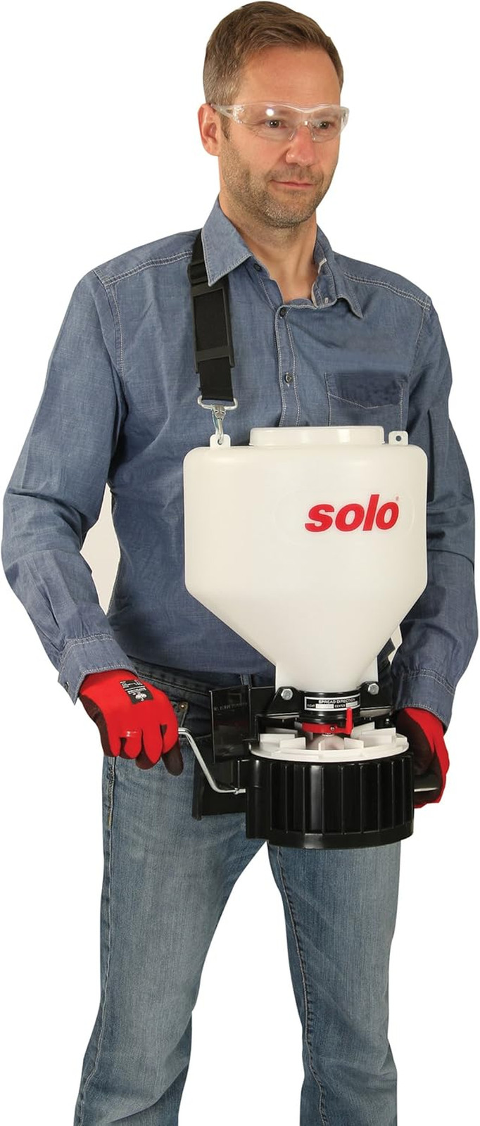 Seed Spreader Chest Mounted Fertilizer Ice Melt 20 lbs. Bag
