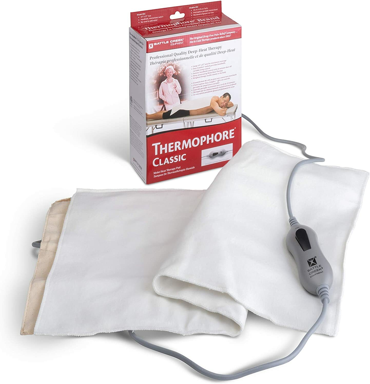 Thermophore Classic Moist Heat Pad Model 055 Large 14x27 Press Hold Switch