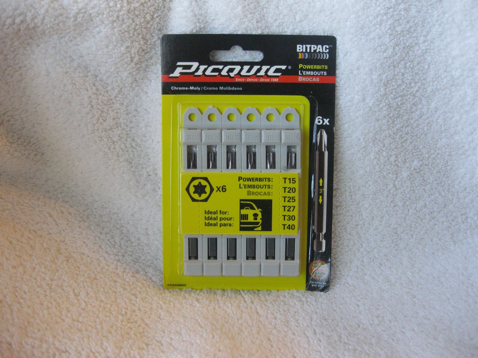 PICQUIC BITPAC - TORX Set - 3" Powerbit Sets - for Machinists, Mechanics