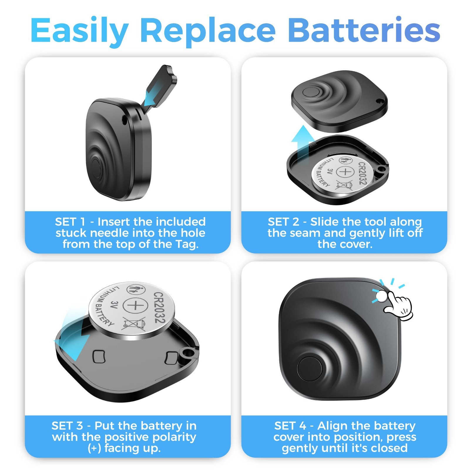 4 Pack Air Tags for Android - IP66 Waterproof Luggage Tracker, 2 Year Battery Li