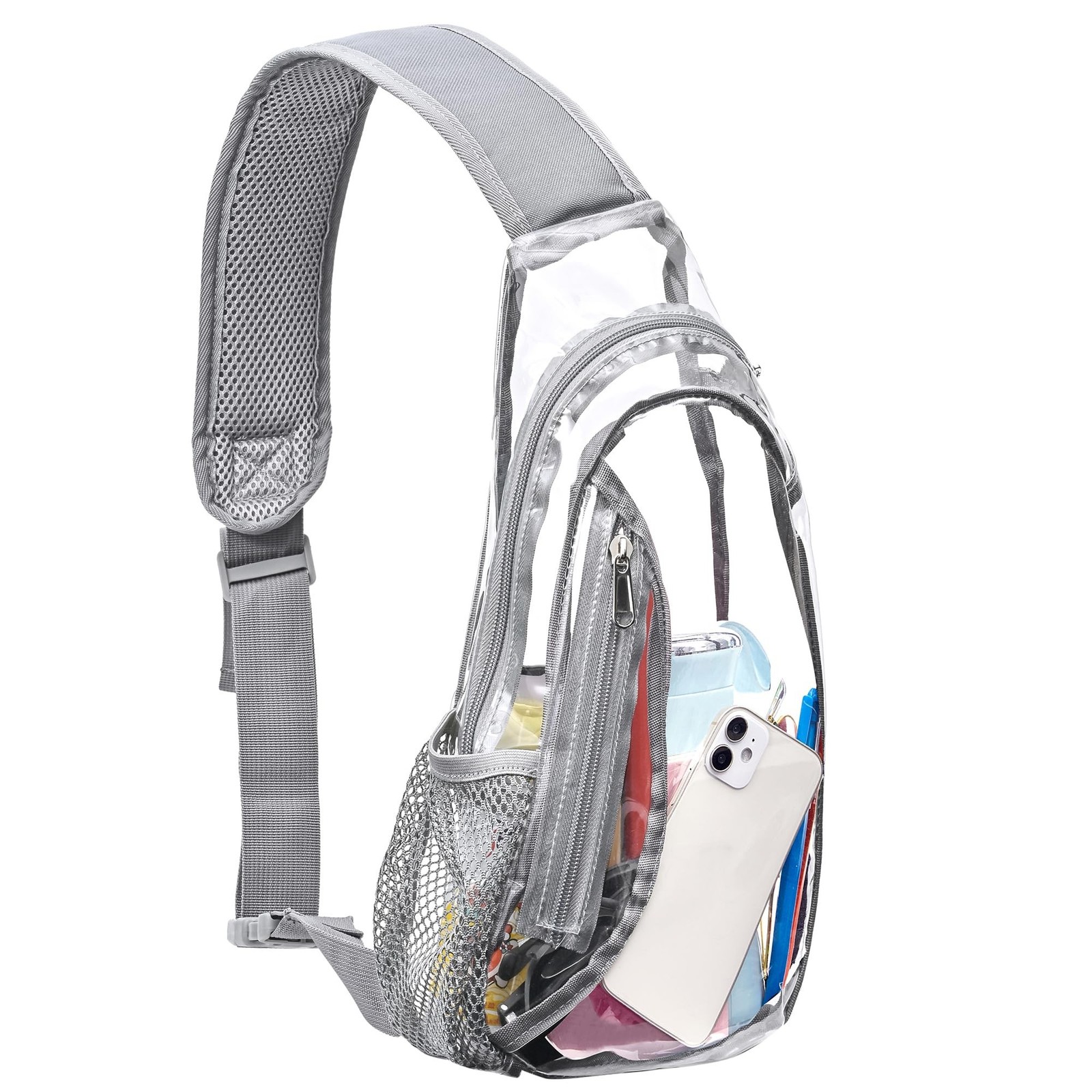 Clear Sling Bag, Stadium Approved PVC Crossbody Backpack, Clear Casual Chest ...
